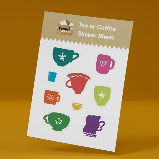 Tea or Coffee Sticker Sheet