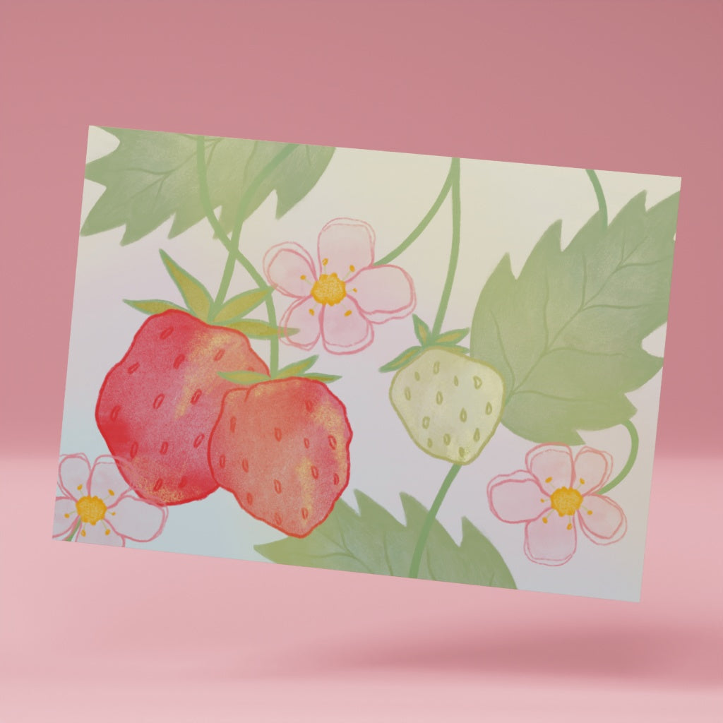 Dreamy Strawberries Postcard
