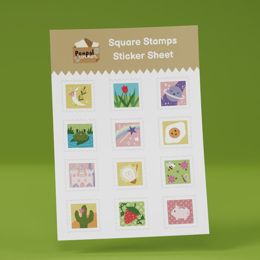 Square Stamps Sticker Sheet