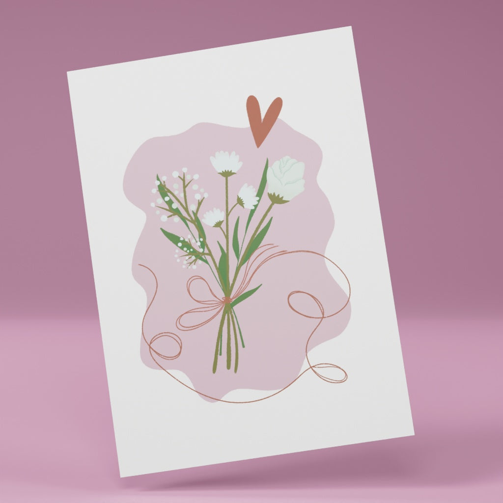 Heart Bouquet Postcard